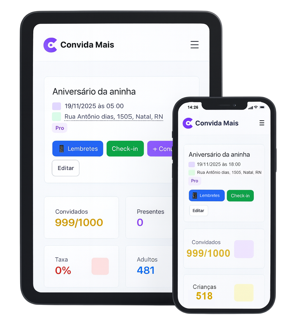Convida Mais - Gestão de Convidados