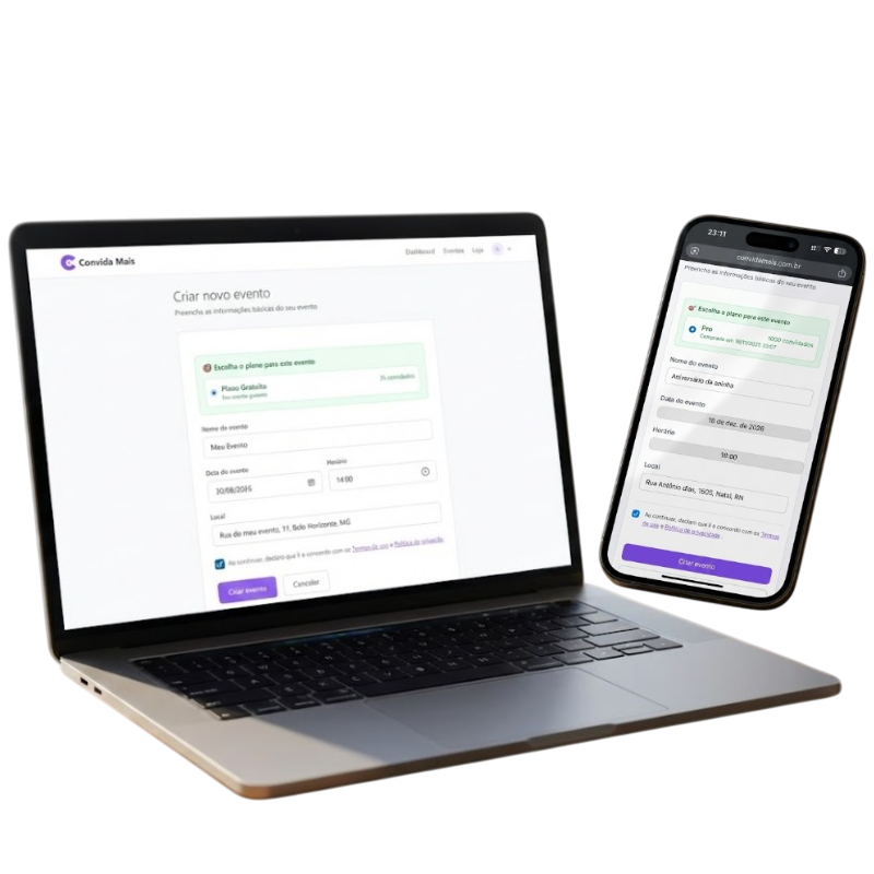 Criar Evento - Convida Mais